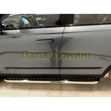 Пороги с накладным листом Папа Тюнинг d53 для JAECOO J7 2023-2025