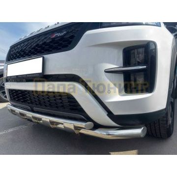 Защита переднего бампера двойная с перемычками Папа Тюнинг d60/42 для JAECOO J7 2025- Рестайлинг