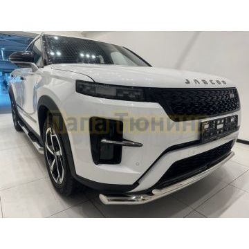 Пороги труба с проступью Папа Тюнинг d76 для JAECOO J7 2025- Рестайлинг