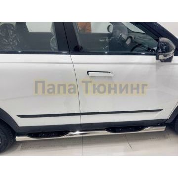 Пороги труба с проступью Папа Тюнинг d76 для JAECOO J7 2025- Рестайлинг