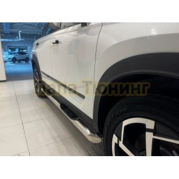 Пороги труба с проступью Папа Тюнинг d76 для JAECOO J7 2025- Рестайлинг