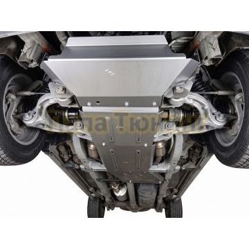 Защиты комплект (алюминий) 4 мм (картер, передний мост, кпп, бак, раздатка) ТСС для Dodge RAM 1500 5,7 АТ 2025-