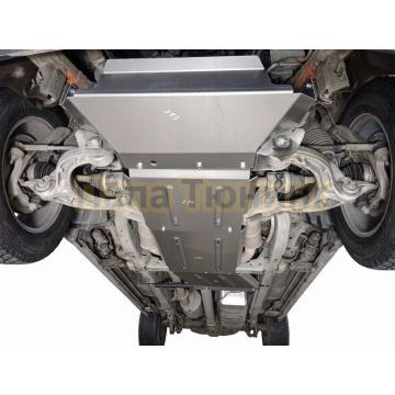 Защиты комплект (алюминий) 4 мм (картер, передний мост, кпп, бак, раздатка) ТСС для Dodge RAM 1500 5,7 АТ 2025-