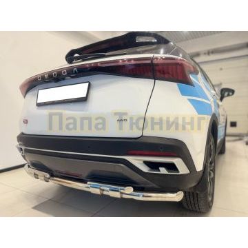 Защита заднего бампера двойная с перемычками d60/42 Папа Тюнинг для Omoda C5 2022-2024