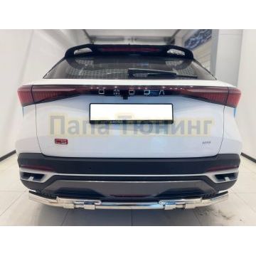 Защита заднего бампера двойная с перемычками d60/42 Папа Тюнинг для Omoda C5 2022-2024