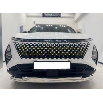 Защита переднего бампера двойная Папа Тюнинг d60/42 для OMODA C5 Рестайлинг 2024-