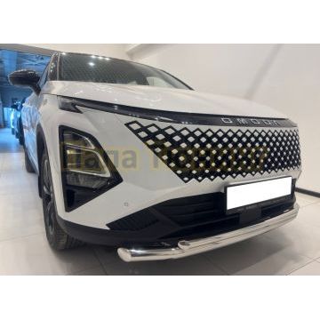 Защита переднего бампера двойная Папа Тюнинг d60/42 для OMODA C5 Рестайлинг 2024-