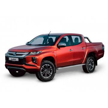 Пороги алюминиевые Slim Line Silver для Mitsubishi L200/Fiat Fullback 2006-