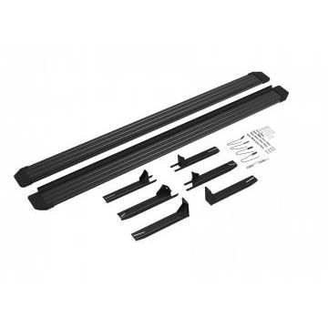 Пороги алюминиевые Slim Line Black для SsangYong Kyron 2007-2015