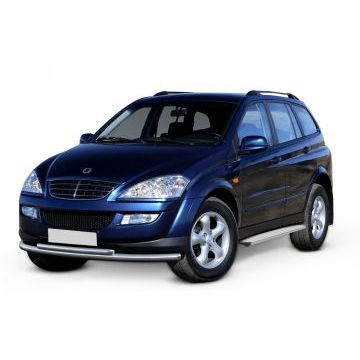 Пороги алюминиевые Slim Line Silver для SsangYong Kyron 2007-2015