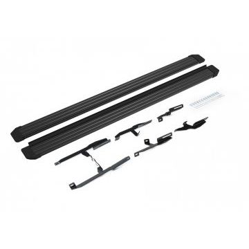 Пороги алюминиевые Slim Line Black на 5 дверей для Suzuki Grand Vitara 2005-2015