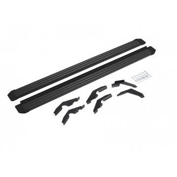 Пороги алюминиевые Slim Line Black для Toyota Hilux 2015-