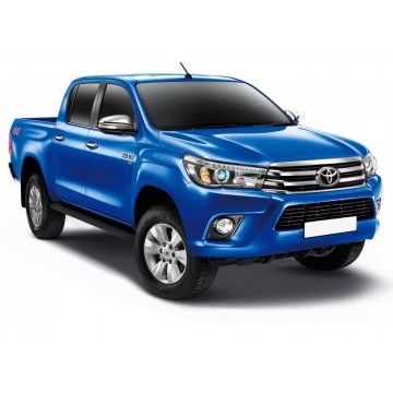 Пороги алюминиевые Slim Line Black для Toyota Hilux 2015-