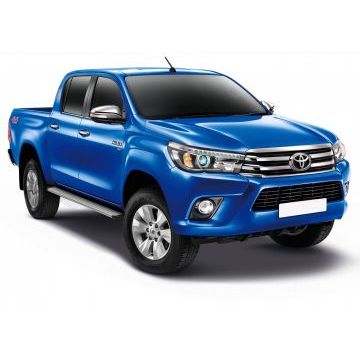 Пороги алюминиевые Slim Line Silver для Toyota Hilux 2015-