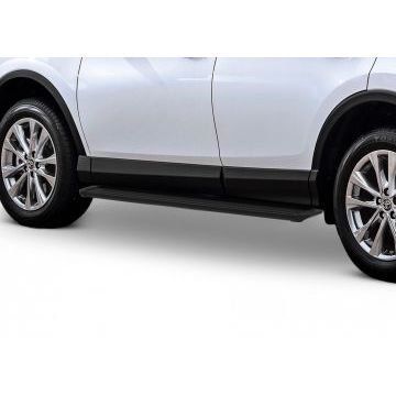 Пороги алюминиевые Slim Line Black для Toyota RAV4 2013-2019