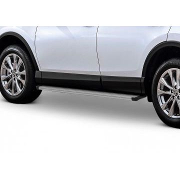 Пороги алюминиевые Slim Line Silver для Toyota RAV4 2013-2019