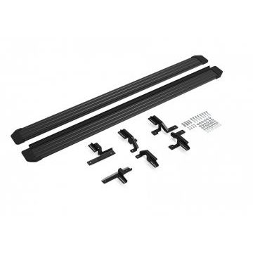 Пороги алюминиевые Slim Line Black для Volkswagen Teramont 2018-