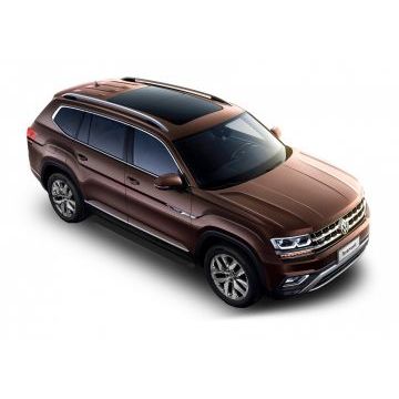 Пороги алюминиевые Slim Line Black для Volkswagen Teramont 2018-