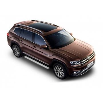 Пороги алюминиевые Slim Line Silver для Volkswagen Teramont 2018-