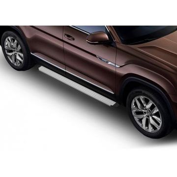 Пороги алюминиевые Slim Line Silver для Volkswagen Teramont 2018-