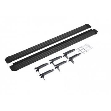 Пороги алюминиевые Slim Line Black для Volkswagen Amarok 2010-2016