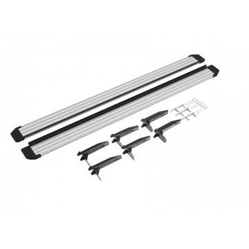 Пороги алюминиевые Slim Line Silver для Volkswagen Amarok 2010-2016