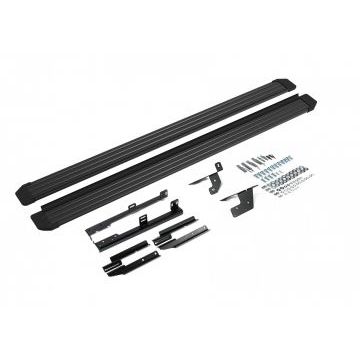 Пороги алюминиевые Slim Line Black для Nissan Qashqai/Qashqai +2/X-Trail T31 2007-2015