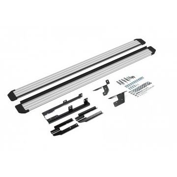Пороги алюминиевые Slim Line Silver для Nissan Qashqai/Qashqai +2/X-Trail T31 2007-2015