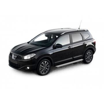 Пороги алюминиевые Slim Line Silver для Nissan Qashqai/Qashqai +2/X-Trail T31 2007-2015