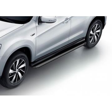 Пороги алюминиевые Slim Line Black для Mitsubishi ASX/Outlander/Peugeot 4007/4008/Citroen C 2006-