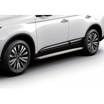 Пороги алюминиевые Slim Line Silver для Mitsubishi ASX/Outlander/Peugeot 4007/4008/Citroen C 2006-