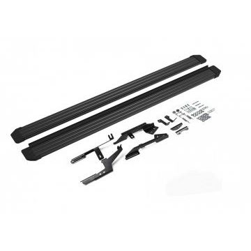 Пороги алюминиевые Slim Line Black для Nissan Terrano 2014-/Renault Duster 2011-/Renault Kaptur 2020-/Renault Arkana 2019-
