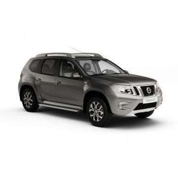 Пороги алюминиевые Slim Line Silver для Nissan Terrano 2014-/Renault Duster 2011-/Renault Kaptur 2020-/Renault Arkana 2019-