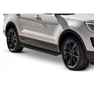 Пороги алюминиевые Slim Line Black для Ford Explorer 2011-