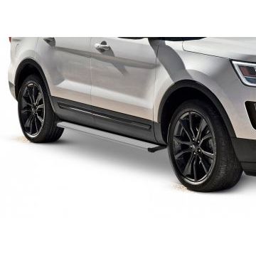 Пороги алюминиевые Slim Line Silver для Ford Explorer 2011-