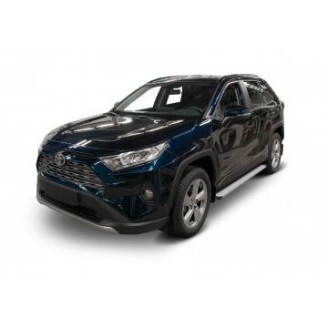Пороги алюминиевые Slim Line Silver для Toyota Rav4 2019-