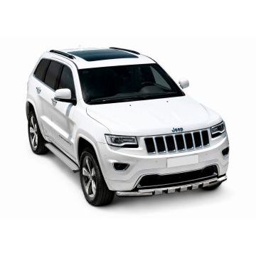 Пороги алюминиевые Slim Line Silver для Jeep Grand Cherokee 2010-2018