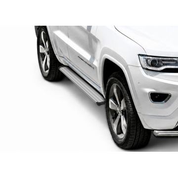 Пороги алюминиевые Slim Line Silver для Jeep Grand Cherokee 2010-2018