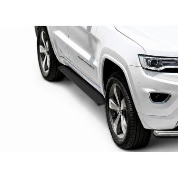 Пороги алюминиевые Slim Line Black для Jeep Grand Cherokee 2010-2018