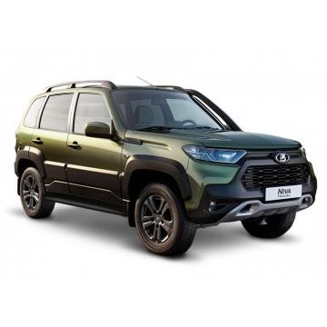 Пороги алюминиевые Slim Line Black для Lada Niva Travel 2021-