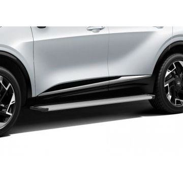Пороги Slim Line Silver для Hyundai Tucson 2021- /Kia Sportage V 2022-/Hyundai Santa Fe 2021-2024/Hyundai Santa Fe 2024-/Kia Sorento 2020-