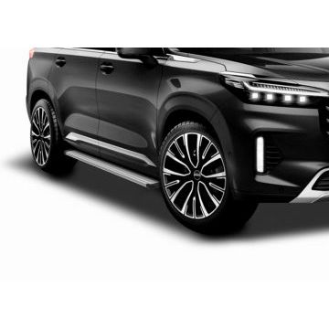 Порог-площадка "Slim Line Silver" F193AL + комплект крепежа, RIVAL, Exeed VX 2021-
