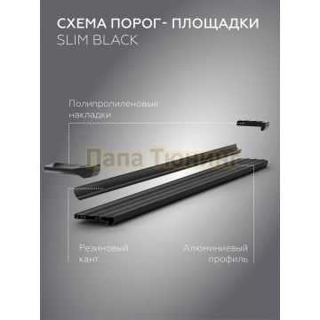 Пороги Slim Black для BYD Yuan Up 2024-