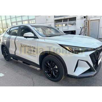 Пороги труба с проступью Папа Тюнинг d76 для CHANGAN CS35 MAX 2025-