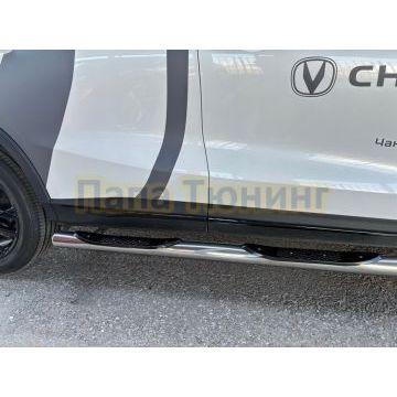 Пороги труба с проступью Папа Тюнинг d76 для CHANGAN CS35 MAX 2025-