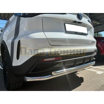 Защита заднего бампера двойная Папа Тюнинг d60/42 для CHANGAN CS35 MAX 2025-
