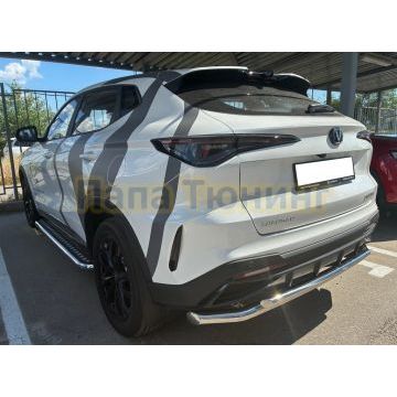 Защита заднего бампера двойная Папа Тюнинг d60/42 для CHANGAN CS35 MAX 2025-