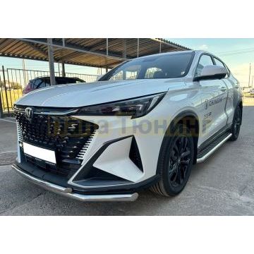 Защита переднего бампера двойная Папа Тюнинг d60/42 для CHANGAN CS35 MAX 2025-