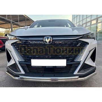 Защита переднего бампера двойная Папа Тюнинг d60/42 для CHANGAN CS35 MAX 2025-
