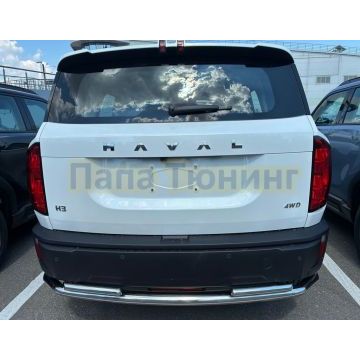 Защита заднего бампера двойная Папа Тюнинг d60/42 для HAVAL H3 Pro 2026-